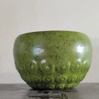 Haeger Green Speckled Ceramic Bowl, Glossy Round Pottery, USA