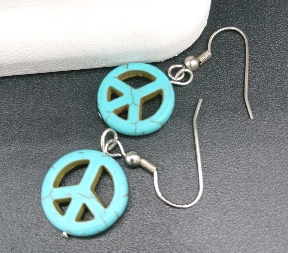 Lote de brincos boho conjunto de joias de bronze pedra turquesa colar pulseira - Imagem 4 de 4