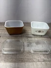 Pair Pyrex Town & Country 1.5 Cup Refrigerator Dish With Lid Vintage Set Of 2