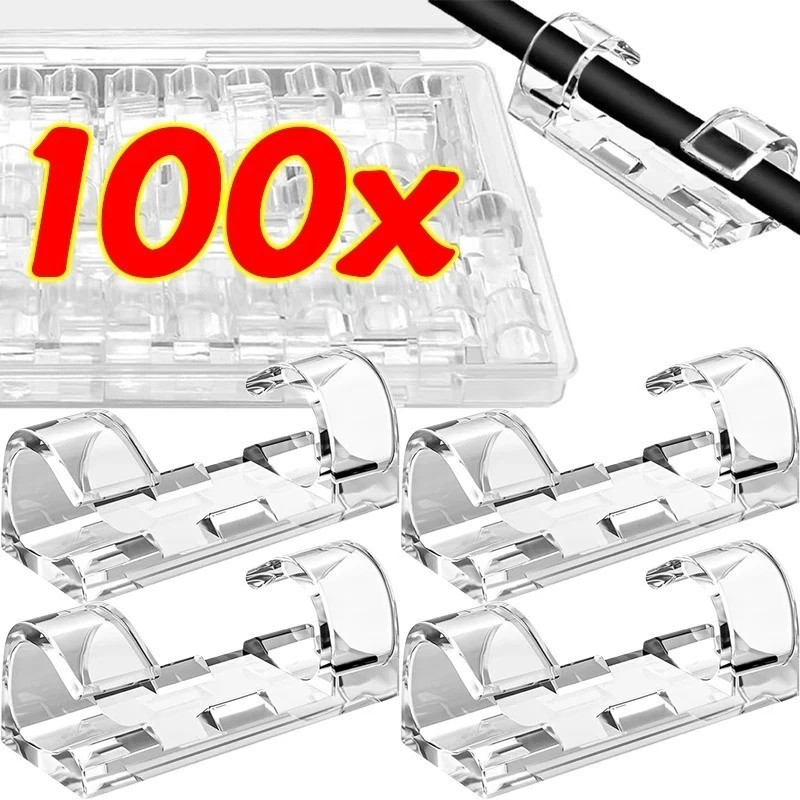 self-adhesive cable clip organiser set