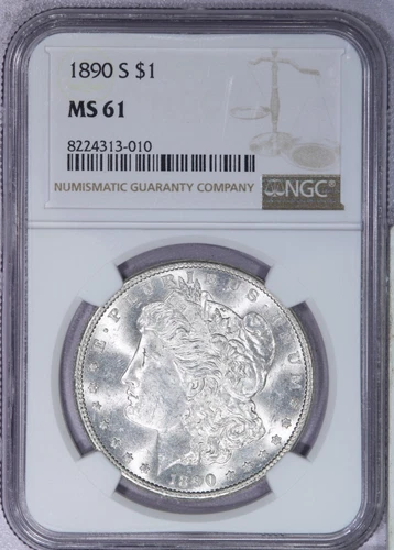 1890-S Morgan Silver Dollar NGC MS61 - Extremely Lustrous & Semi-PL WOW!