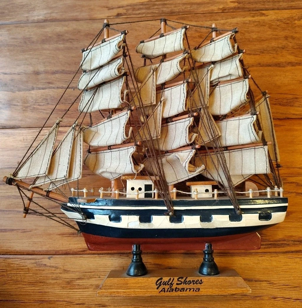 木制帆船模型古董模型船| eBay