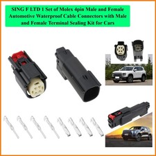 1 Set of Molex 4pin Male and Female Automotive Waterproof Cable Connectors wi...