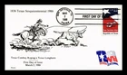 US COVER REPUBLIC OF TEXAS 150TH ANNIVERSARY FDC COWBOY ROPING TEXAS LONGHORN