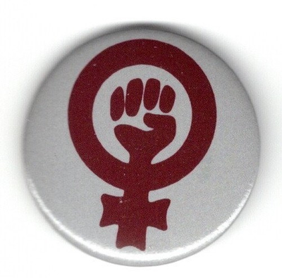 #ad WOMEN#x27;S SYMBOL WITH RAISED FIST 1978 Womens#x27; Liberation Purple Symbol Button $7.00