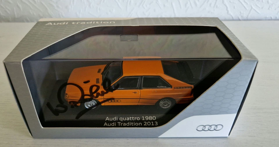 Audi Quattro 1980 Audi Tradition 2013 W.Röhrl Org.Signiert Minichamps 1:43 OVP - Bild 4 von 4