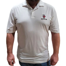 FAIRWAY & GREENE Tech Golf Polo Sz L White Benedictine College 2011 Performance 