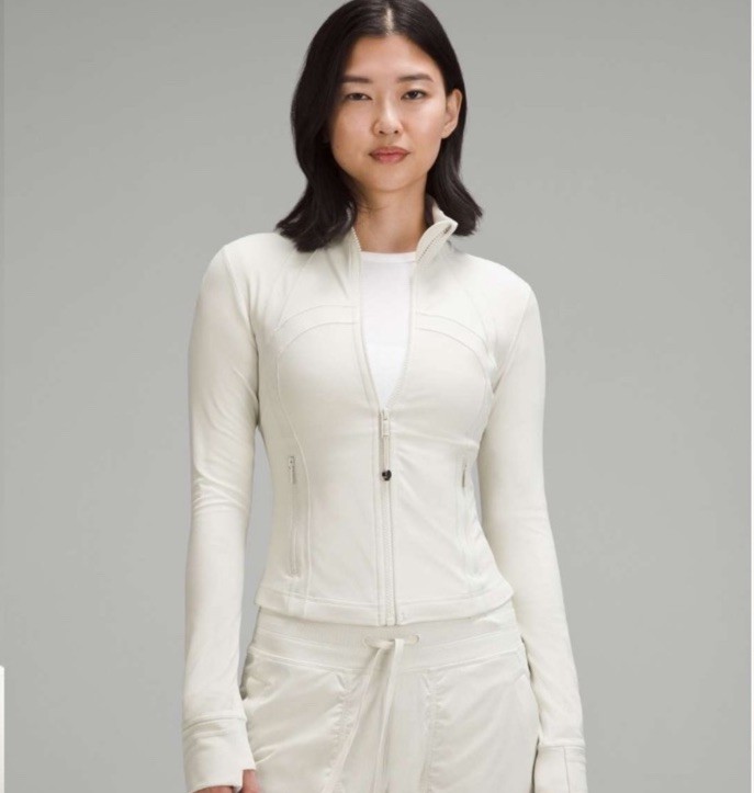 Lululemon レディースジャケット ホワイト Lululemon Women's Full-Zip Solid Define Cropped Nulu Jacket
