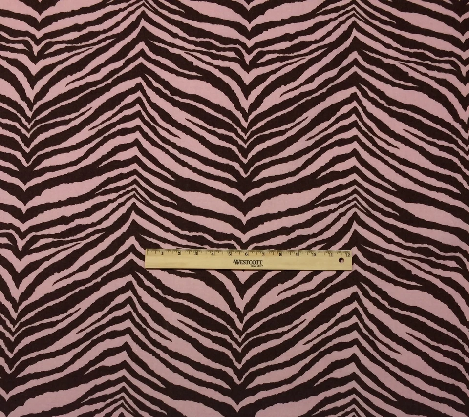 Tela de algodón con tema animal WAVERLY ZEBRA ROSA MARRÓN #D4047 POR YARDA 54"W Foto 2 de 4