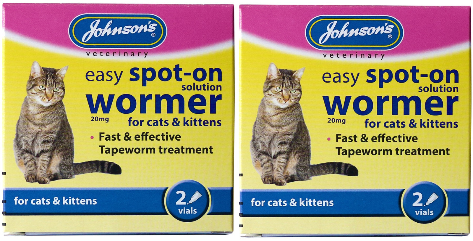 Johnsons Cats and Kittens Spot-On Easy Wormer Tapeworm Solution 2 Vials - Image 5