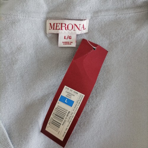 NWT Merona Womens Gray Argyle/Diamond Print Knit Cardigan Sweater Size Large - Picture 5 of 7