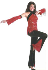 Sizzle Child 6x7 Dance Costume 2pc PANTS and CRISS CROSS TOP no sleeves New