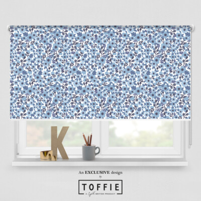 173 - Rollo Rose & Poppy Blue - verschiedene Größen, Verdunkelung KOSTENLOSER VERSAND