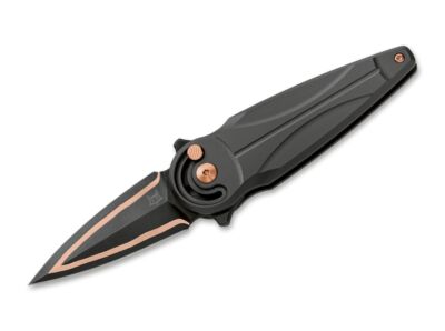 Fox Knives Saturn Carbon Copper Damascus Ti Black C70 Radius Lock   01FX935DAM