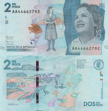 Colombia 2000 Pesos (19.8.2015) - Artist/Mountain Range/p-458a Prefix AA UNC