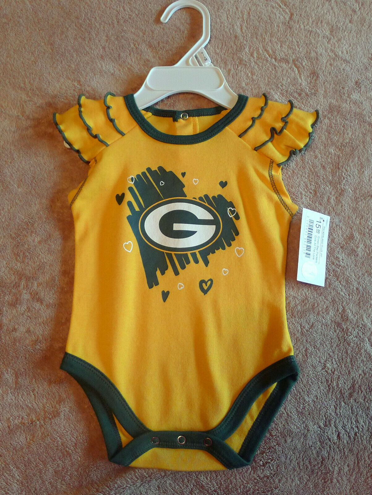 NWT Green Bay Packer Washington Mall Adorable Girls List price One Piece - “All the – Love”