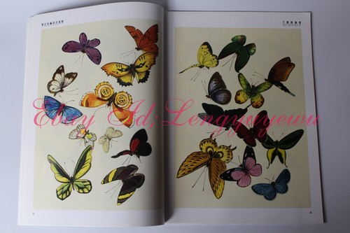 Butterfly Chinese Color ink Painting Tattoo Reference Book gongbi brush art绝版书 - Picture 5 of 11