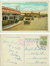 c1920s Tijuana Mexico First & Main Sts - posted 1931 - Inzunza Curio Store 