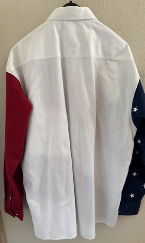 Vintage Panhandle Slim Button Up Western Shirt Mens XL Stars & Stripes USA Flag - Picture 5 of 6
