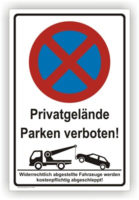 Privatgelände Parken verboten,Parkverbot,Warn- Schild,Halteverbot, P0265