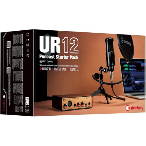 Steinberg UR12B PS Podcast Starter Pack with Mic, Mic Stand, and Pop Shield - Picture 1 of 7
