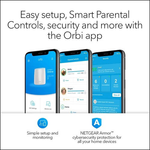 NETGEAR Orbi Home Whole Home Mesh WiFi System - Tri-band WiFi Router - Bild 5 von 9