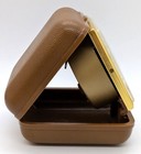 Vintage Mini Ingraham Wind Up Travel Alarm Clock In A Brown Case — photo 9