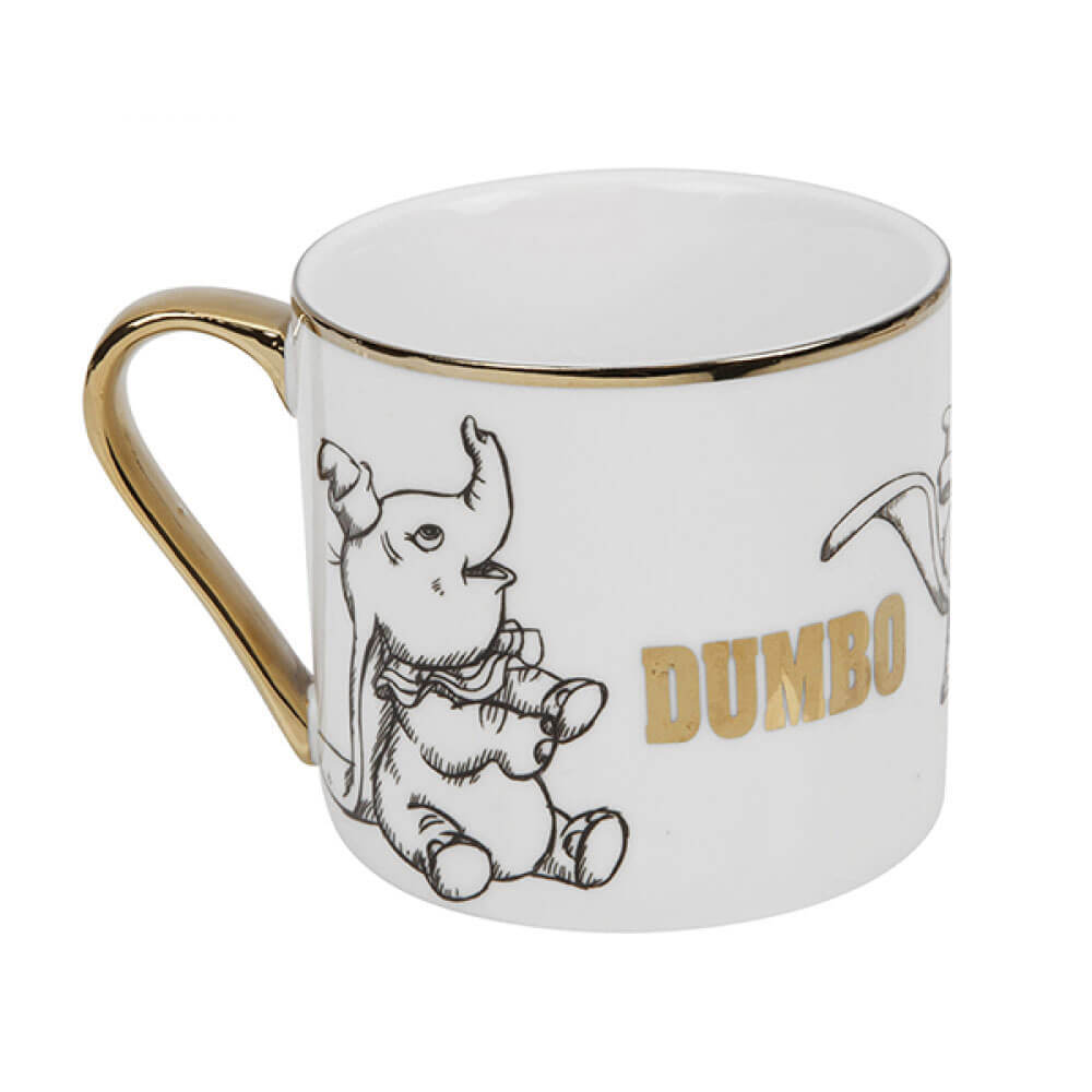 Taza coleccionable de Dumbo de Disney, taza blanca clásica con galvanoplastia do
