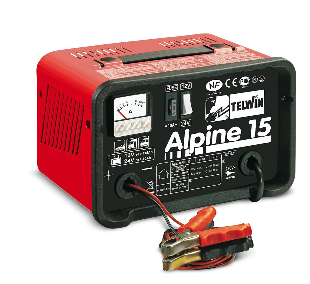 Caricabatterie carica batteria portatile TELWIN alpine 15 230V 12V