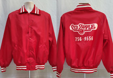 Vintage Red Nylon Jacket "Red Apple" - Size L - Art-Flo - EUC