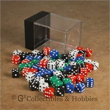 NEW 80 Multicolor Mini Tiny 8mm 6 Sided Gaming Dice Set in Box - 5 Colors Koplow
