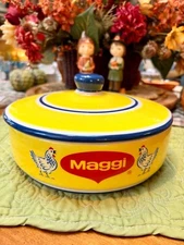 Vintage MAGGI Stoneware Casserole Tu Sabor Latino 9” Baking Dish Tortilla Warmer
