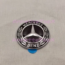57mm Chrome Front Hood Emblem Classic Flat Laurel Badge GLA GLE GLC A C E Class