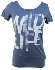 T-SHIRT DONNA DIMENSIONE DANZA MAGLIA BLU WILD LIFE TG. XL STRETCH MAGLIETTA