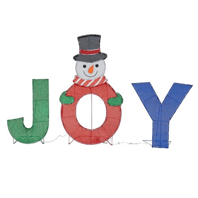 #ad Sunjoy 48quot; LED Lighted Joyous Snowman Holiday Outdoor Christmas Decoration Set $71.78