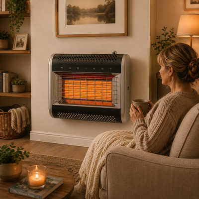 Flavel Renaissance Gaskamin schwarz FORRB0EN | 5,2kW 5 Jahre Garantie Strahlungsfeuer