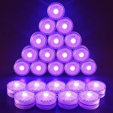 Light,Purple Small Light,100 Hours Waterproof Flameless Lights Battery Powere...