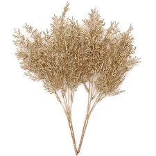 Artificial Plants Golden Pine Grass, for Christmas Fake Plant Bush Grass Deco...