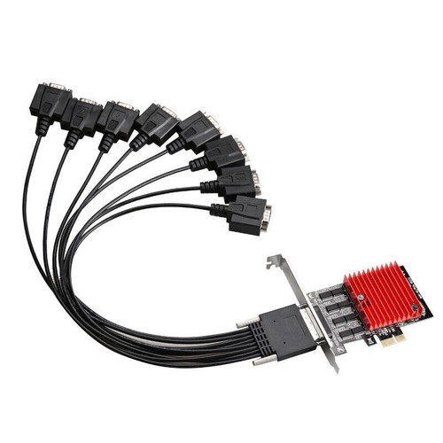RS232 Serial Port 8-Port PCIE Serial Expansion card Expansion Adapter Riser Card - Picture 3 of 8
