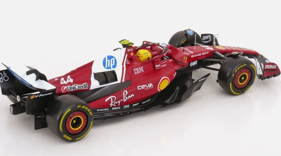 BBURAGO 1:18 Ferrari 2025 F1 SF25 Model Car Charles Leclerc 44 Lewis Hamilton - Image 3 of 4