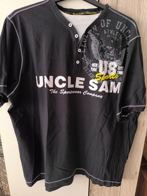 Uncle Sam T-Shirt 3xl 64/66 schwarz Druck Knopfleiste Shirt