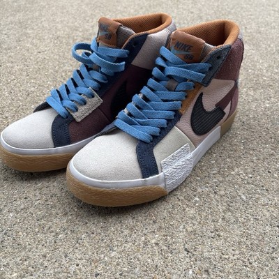 Nike Blazer DA8854-600 Mosaic Pack Dark Wine Mid Top Suede Men's Multicolor