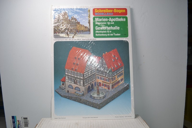 Schreider-Bogen 1:160 "Marien-Apotheke & Gewerbehalle" (#3) kit. New, wrapped.