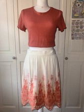 Antonio Melanie Plus Sz14 Burnt Orange White Ombre Lace Knee Skirt Cottage/boho