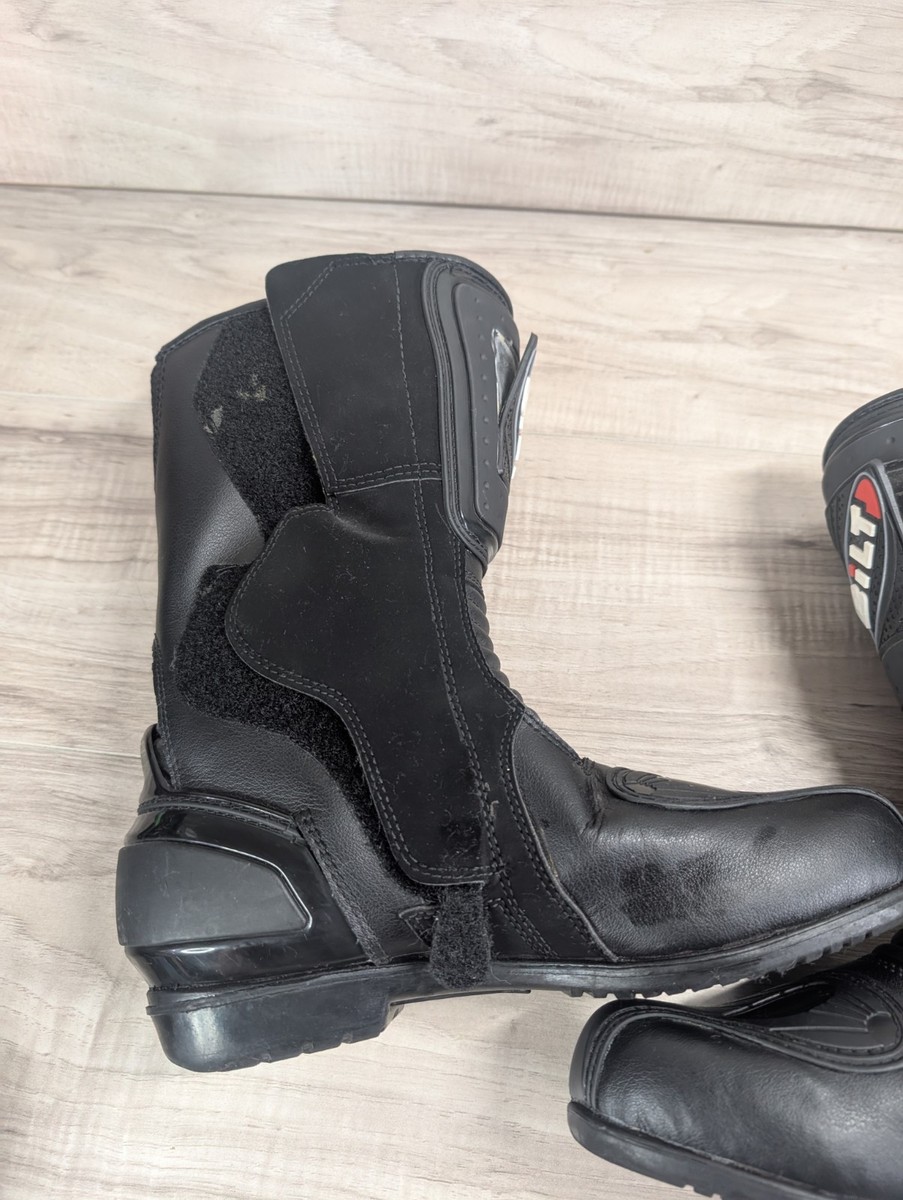 Men\'s BILT Motorcycle Armored Leather Boots Sz 8 Black ( READ ) Men main image 4
