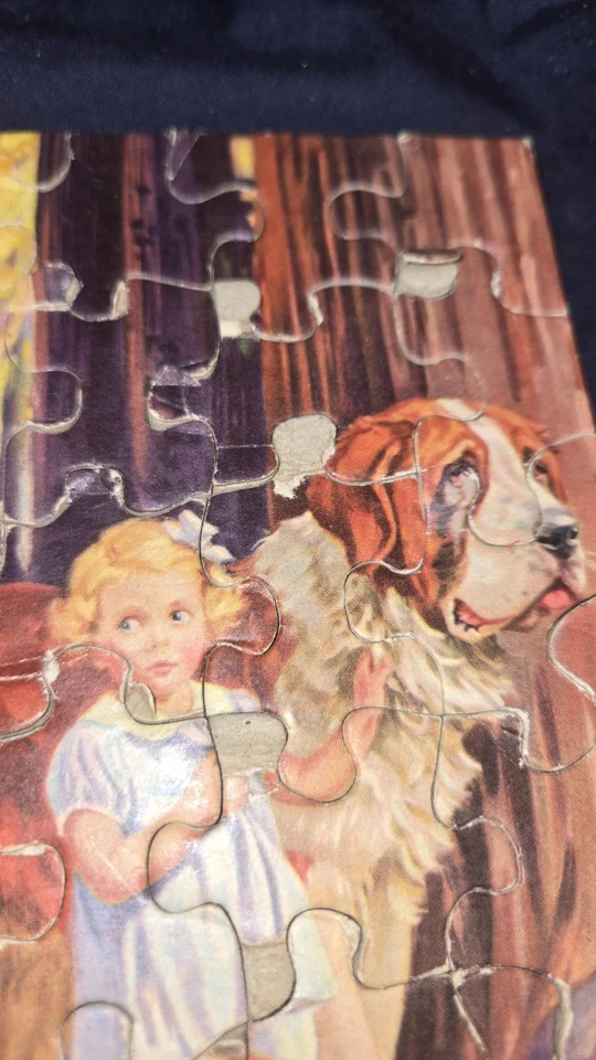 Rompecabezas vintage 'The Guardian' niña y perro Foto 3 de 4