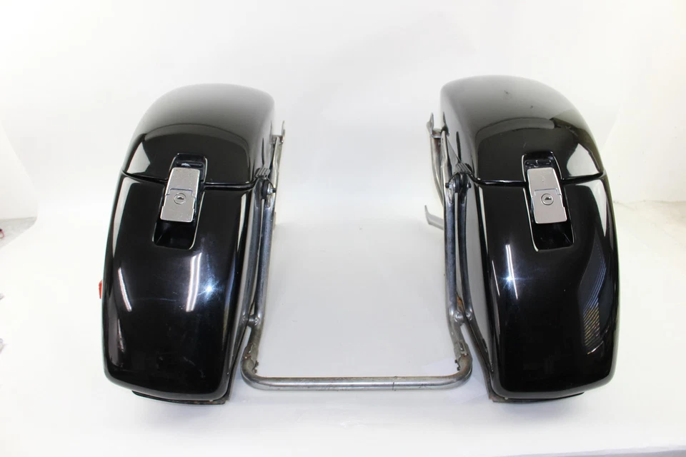 97-04 Honda Valkyrie 1500 GL1500 Black OEM Hard Saddle Bag Set Bracket Foto 4 de 4