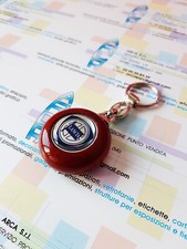 Portachiavi in legno laccato simil radica marchio Lancia vintage resinato