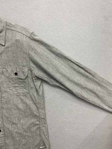 Tellason Shirt Mens Size Medium Gray Utility Button Up Work Made In USA - Picture 2 of 10