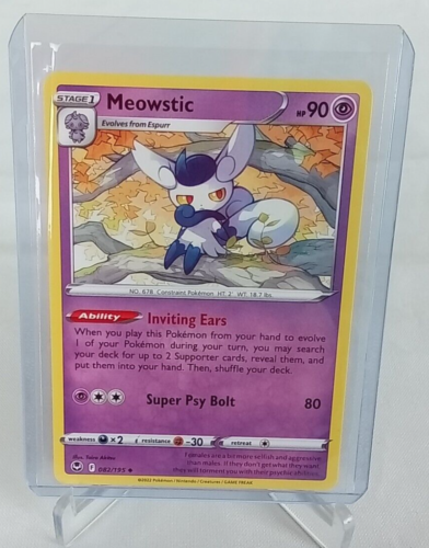 Meowstic Hp 90 #82 Pokémon Card 2022 - Picture 1 of 4
